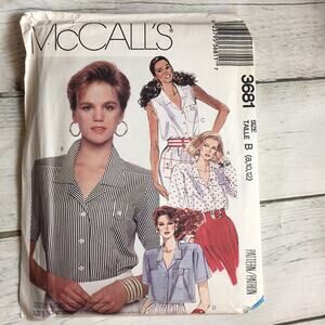 Vintage 1988 McCall's Sewing Pattern 3681 Women's/Misses‎ Top Size B (8,10,12)